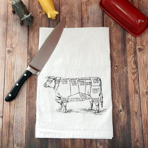 Brand of Bliss Beef Butcher Cut Flour Sack Tea Towel