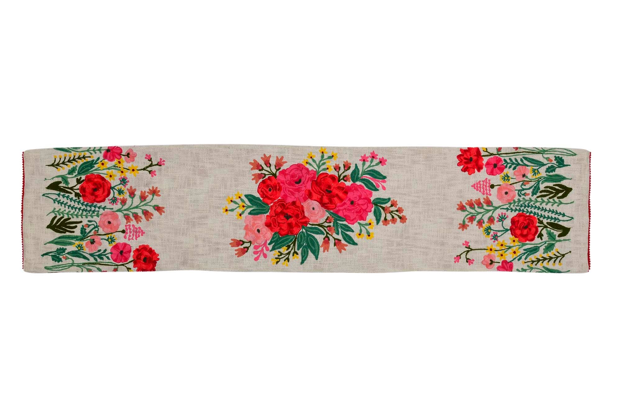 Brand of Bliss Embroidery Rose Garden Runner 13X60" Flr